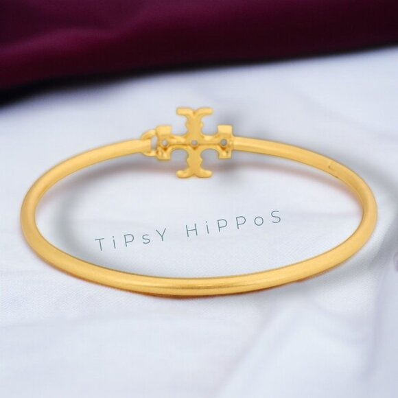 💎 TORY BURCH ELEANOR HINGE CUFF BRACELET - Picture 2 of 5